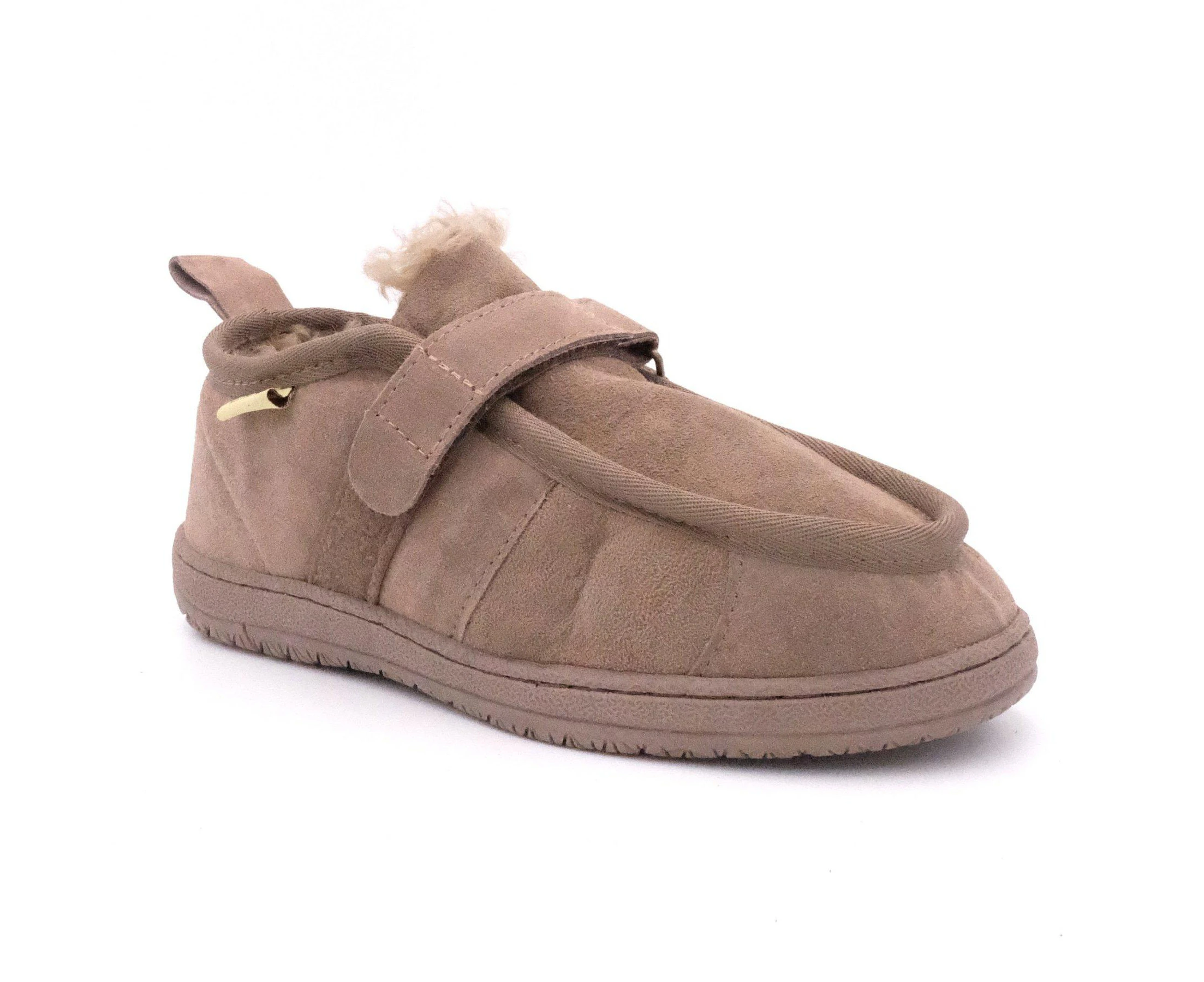 Black Sheep Australia - Fleece Easy - Hook & Loop Unisex Medical Grade Sheepskin Boot - MUSHROOM