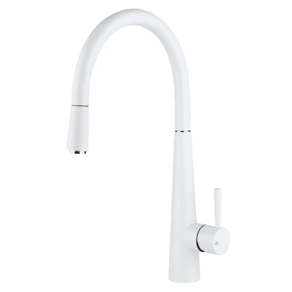 Abey Just Sink Mixer With Pull-Out White