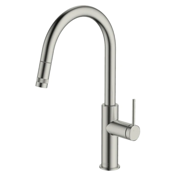 Abey Poco Pull Out Kitchen Mixer Brushed Nickel