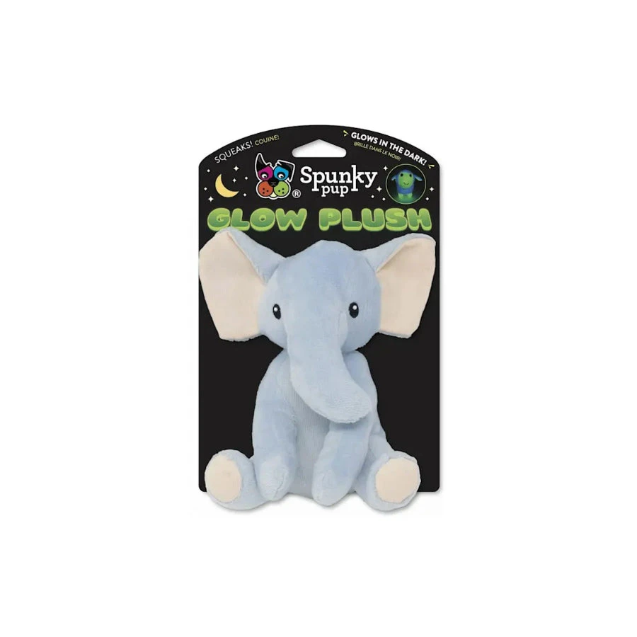 Spunky Pup Glow Plush Elephant Interactive Durable Pet Dog Toy Large