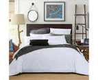 Bamboo Cotton 650TC Sateen Plain White Doona Quilt Cover Set