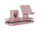 3 in 1 Aluminum Alloy Function Stand for All Apple ,iWatch Series 5/4/3/2/1, AirPods,iPad -Rose gold