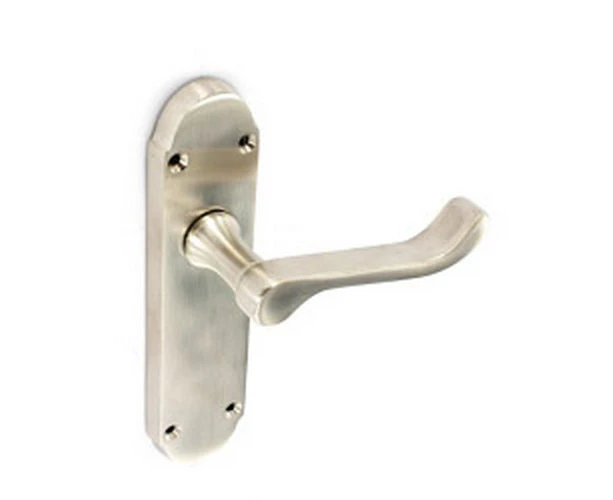 Securit Brushed Nickel Shaped Latch Handles (1 Pair) (Silver) - ST4171