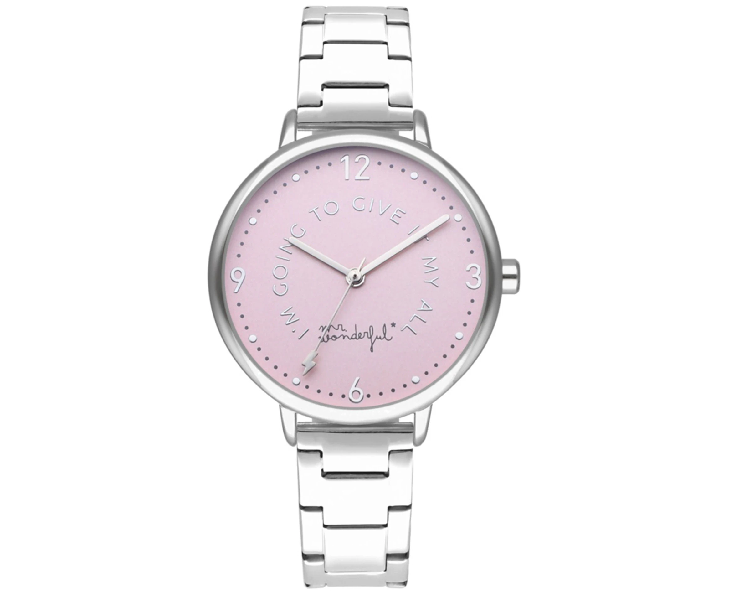 Mr wonderful shine and smile Women Analog Quartz Watch with Stainless Steel bracelet Rose