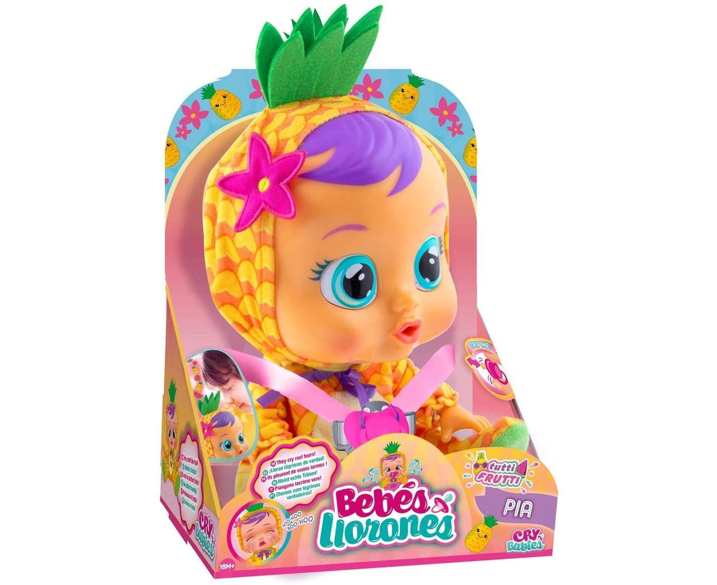 Cry Babies Tutti Frutti  Pineapple Pia Interactive Doll