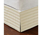 500TC 100% Premium Cotton Bed Skirt Bed Valance Striped pattern Beige