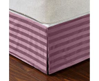 500TC 100% Premium Cotton Bed Skirt Bed Valance Striped pattern Purple