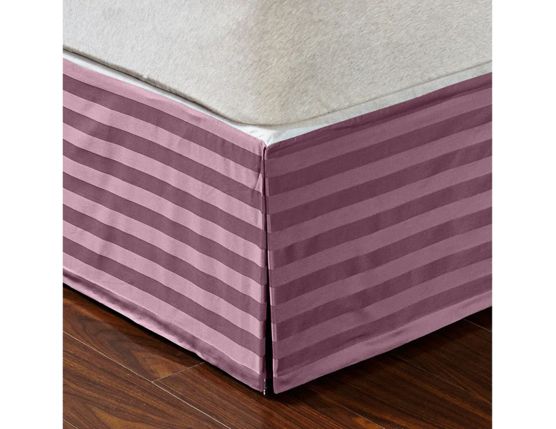 500TC 100% Premium Cotton Bed Skirt Bed Valance Striped pattern Purple