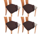 Set of 4 Pcs Stretch Dining Chair Covers Coffee