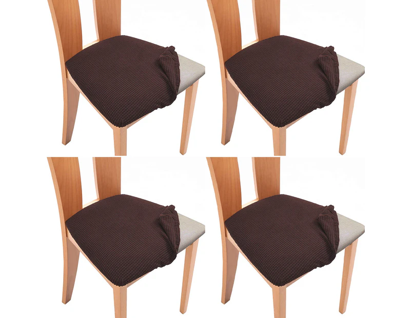 Set of 4 Pcs Stretch Dining Chair Covers Coffee