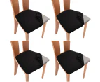 Set of 4 Pcs Stretch Dining Chair Covers Black