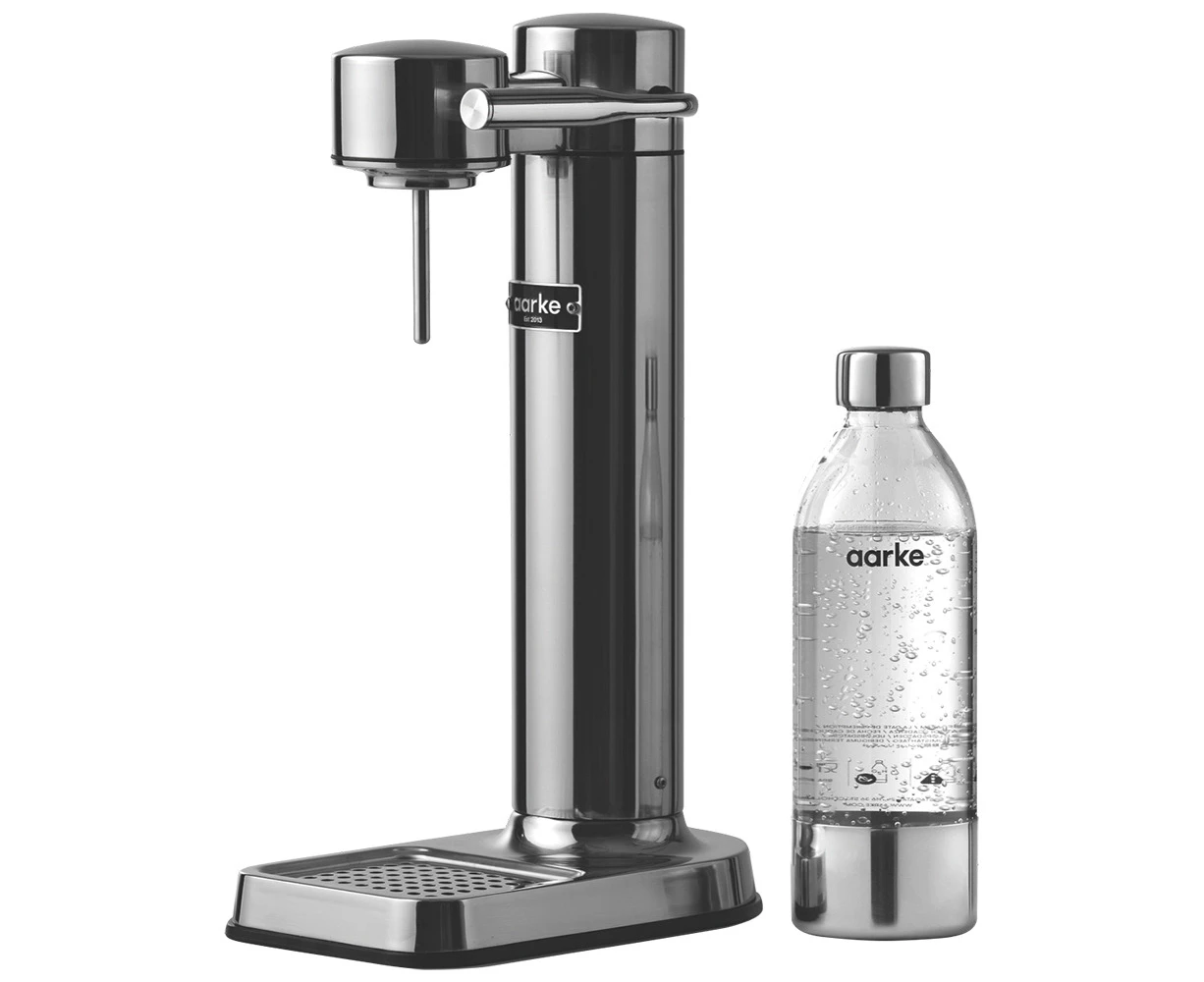 Aarke Carbonator 3 Fizzy Soda/Sparkling Water Maker/800ml Bottle Polished Steel