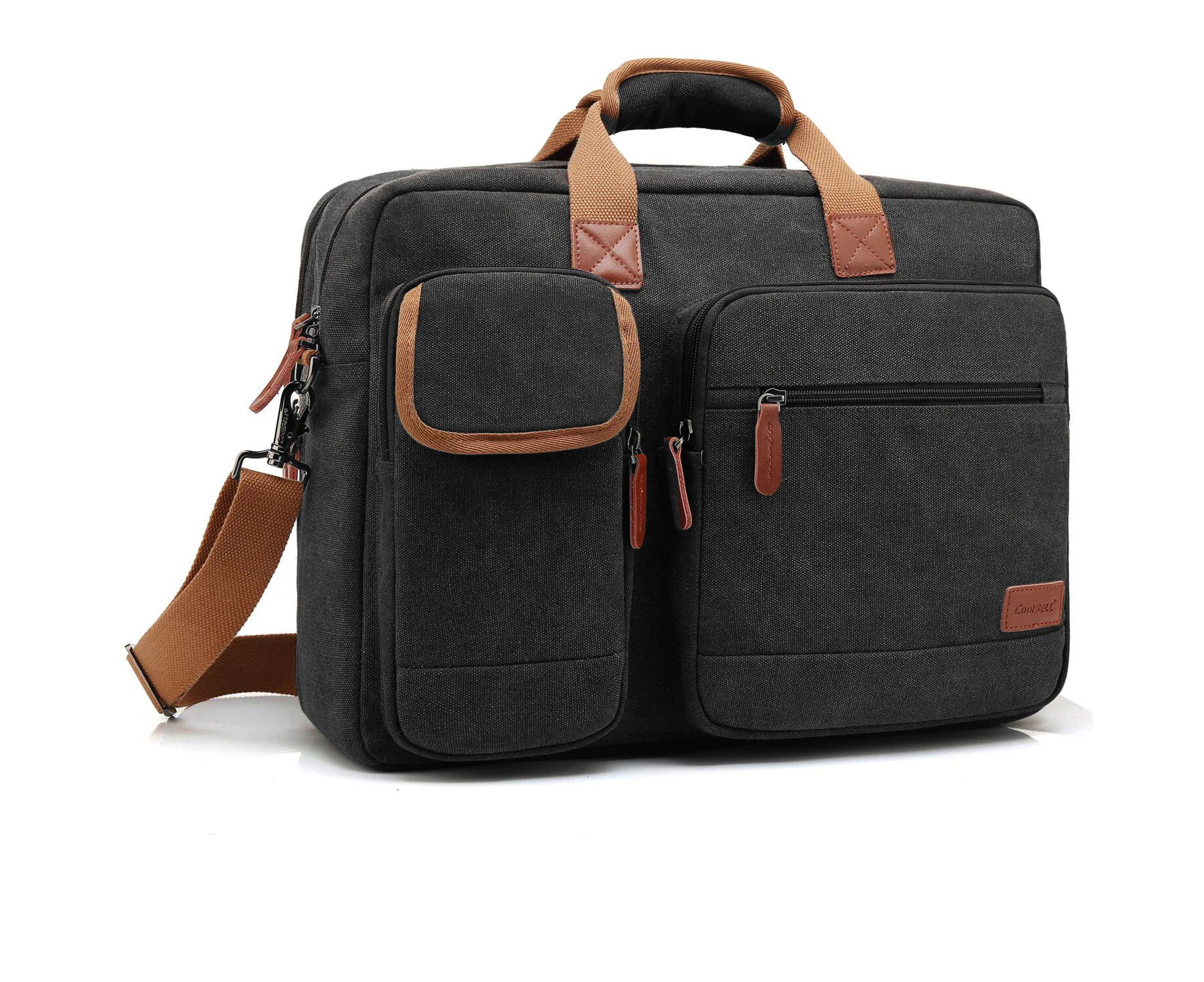 CoolBELL 17.3 Inch Laptop Messenger Bag-Canvas Black