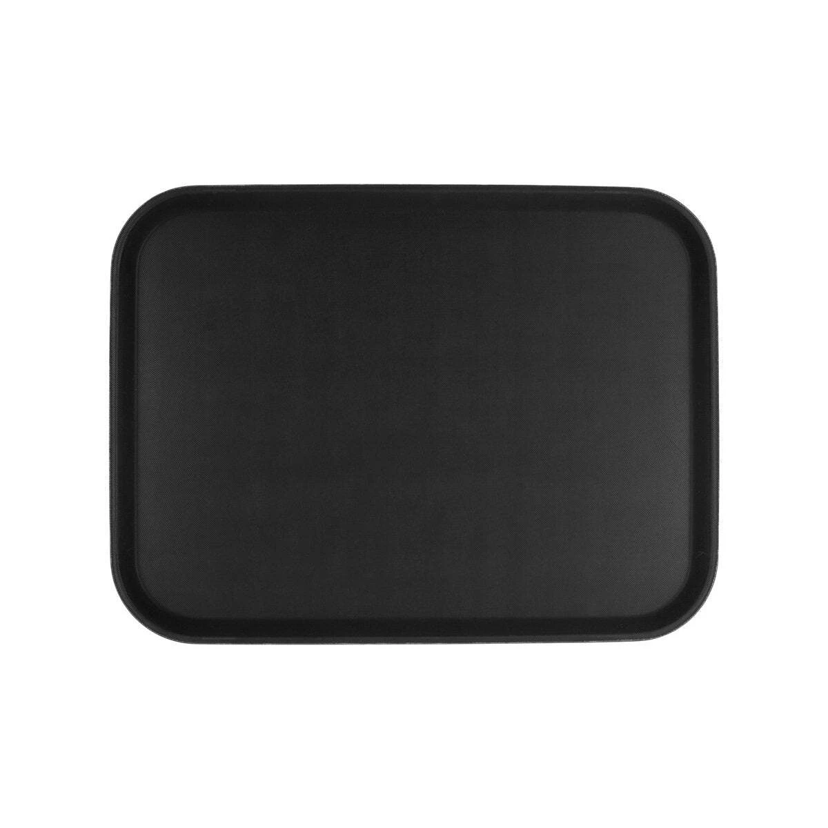 Chef Inox Rectangular Tray Non-Slip Plastic Black 405x550mm