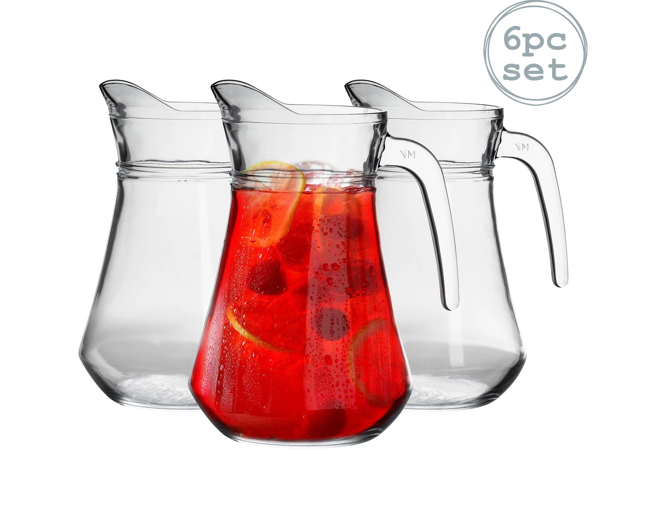 Argon Tableware 'Brocca' Glass Water / Cocktail / Pitcher Jug - 1480ml - Pack of 6