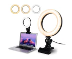 Video Conference Lighting Kit Dimmable LED Ring Light with Clip