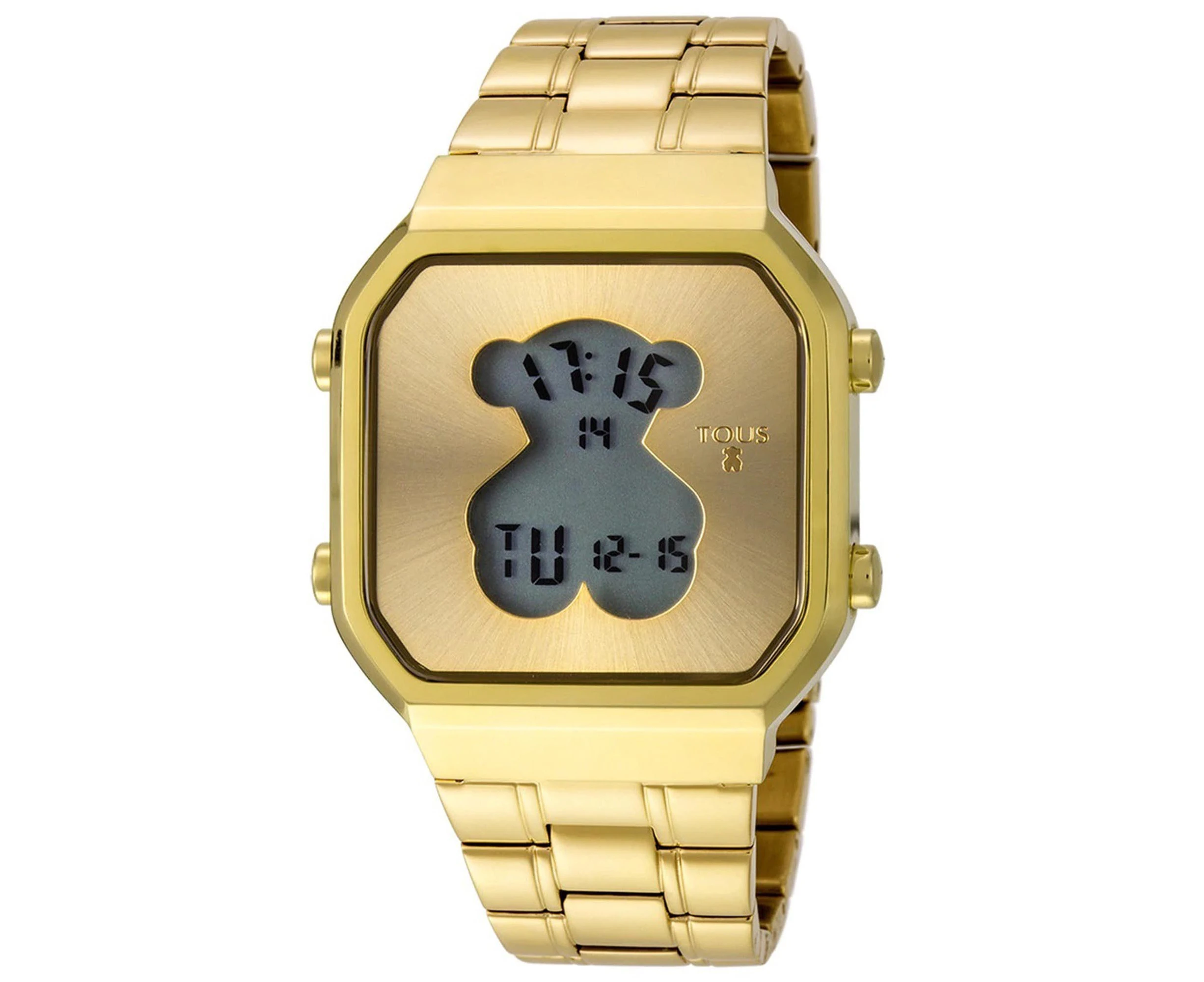 Tous watches d-bear Women Digital Quartz Watch with Stainless Steel bracelet Gold