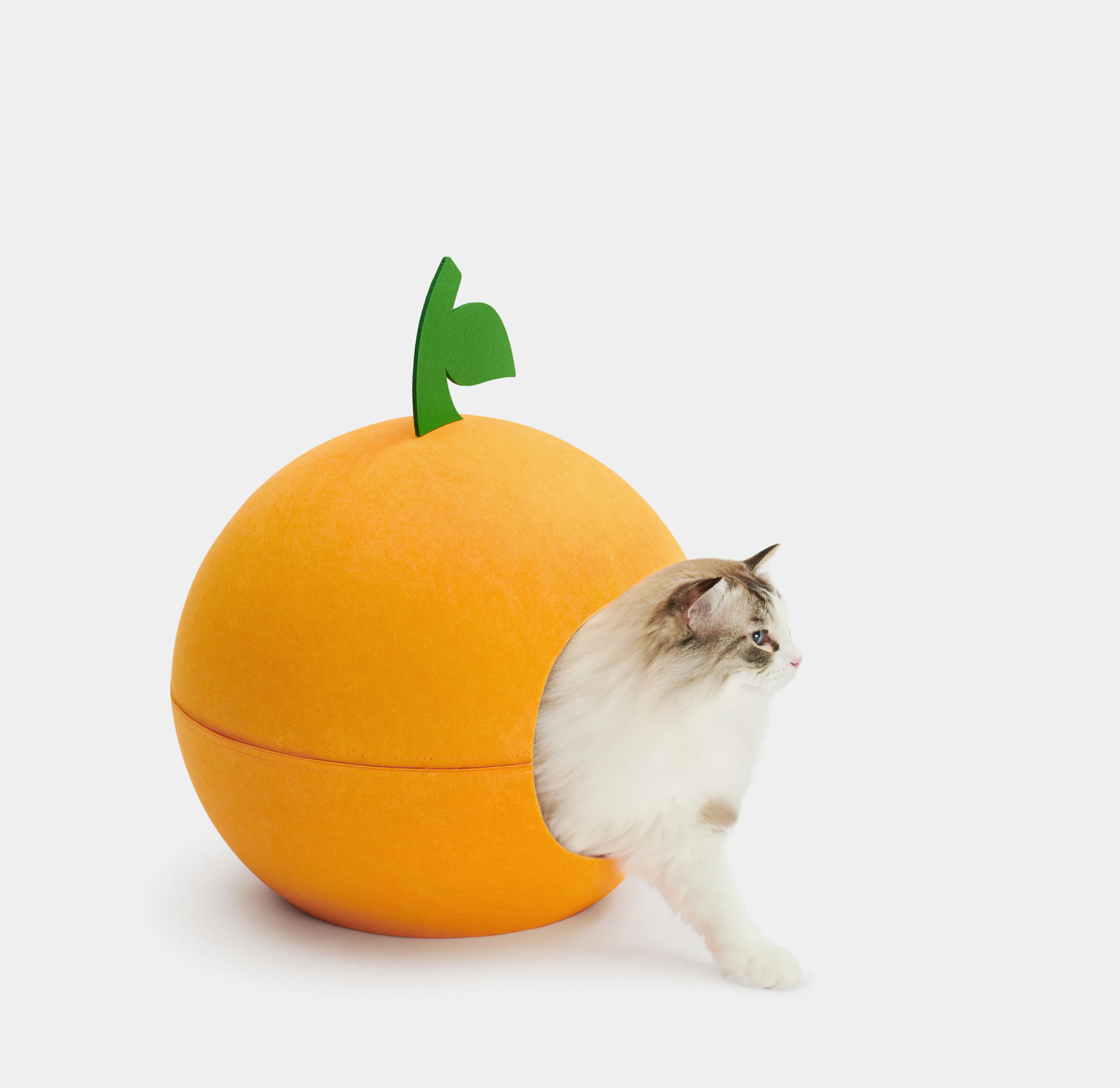 VETRESKA Pet Cat Cave Bed Round Tangerine Sleeping House Detachable Scratch Toy