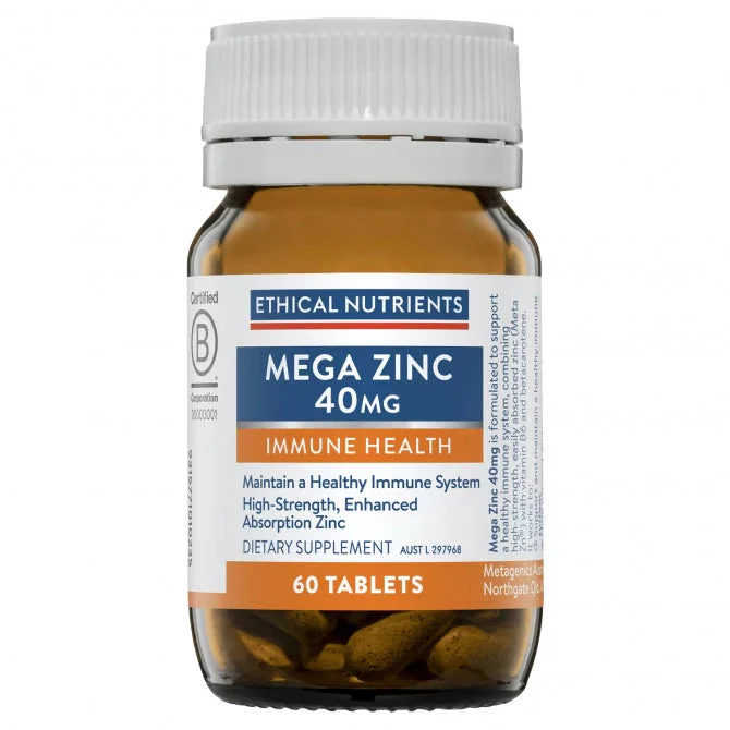 Ethical Nutrients Mega Zinc 40 Mg 60 Tablets