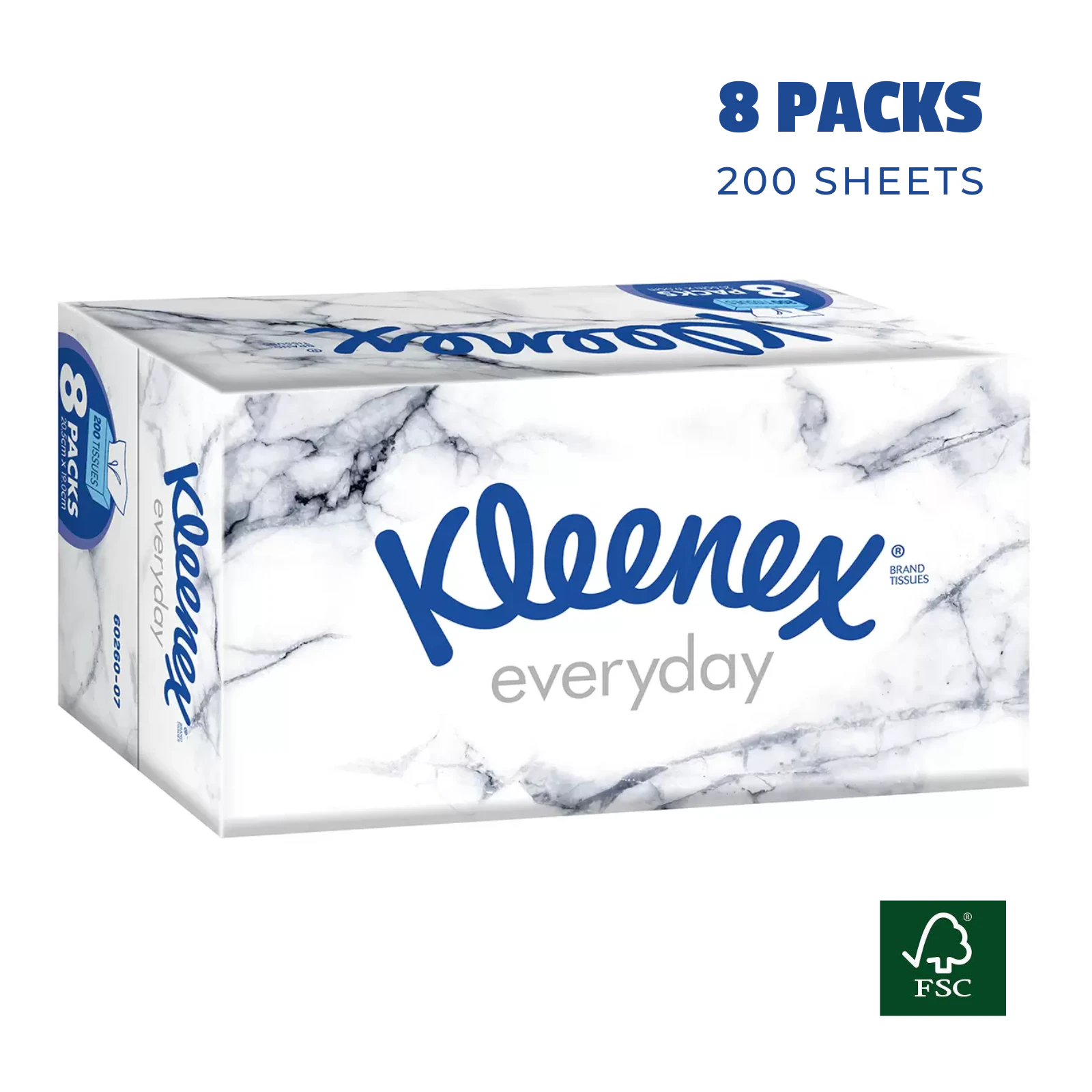 8 Pack Kleenex Facial Tissues 200 Sheets Tissue Paper Everyday Cleaning Wipes