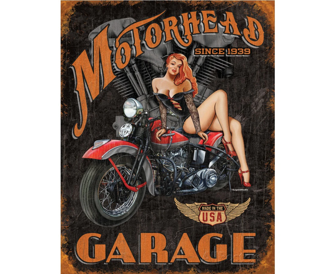 Legends Motorhead Garage Metal Tin Sign