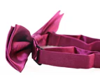 Boys Burgundy Plain Bow Tie Polyester