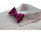 Boys Burgundy Plain Bow Tie Polyester