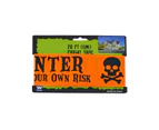 Enter At Own Risk Black and Orange Halloween Decoration Tape