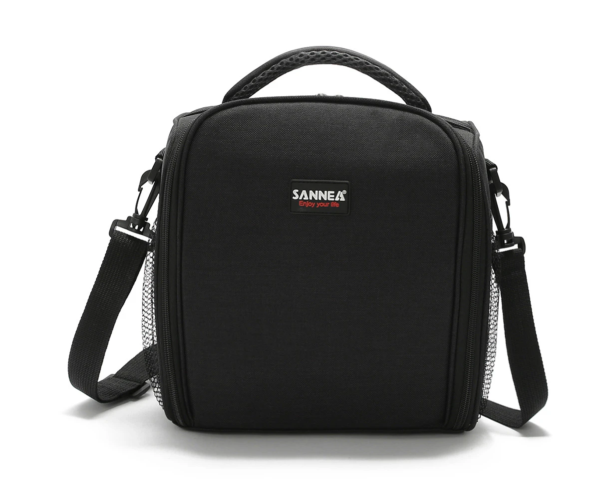 Sannea Insulated Reusable Lunch Bag Adult Lunch Box-Black