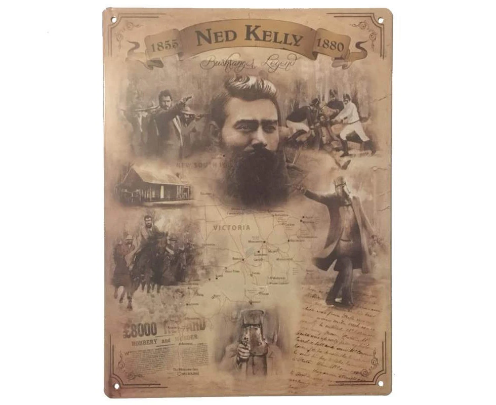 Ned Kelly Bushranger Legend Tin Sign 35x26cm