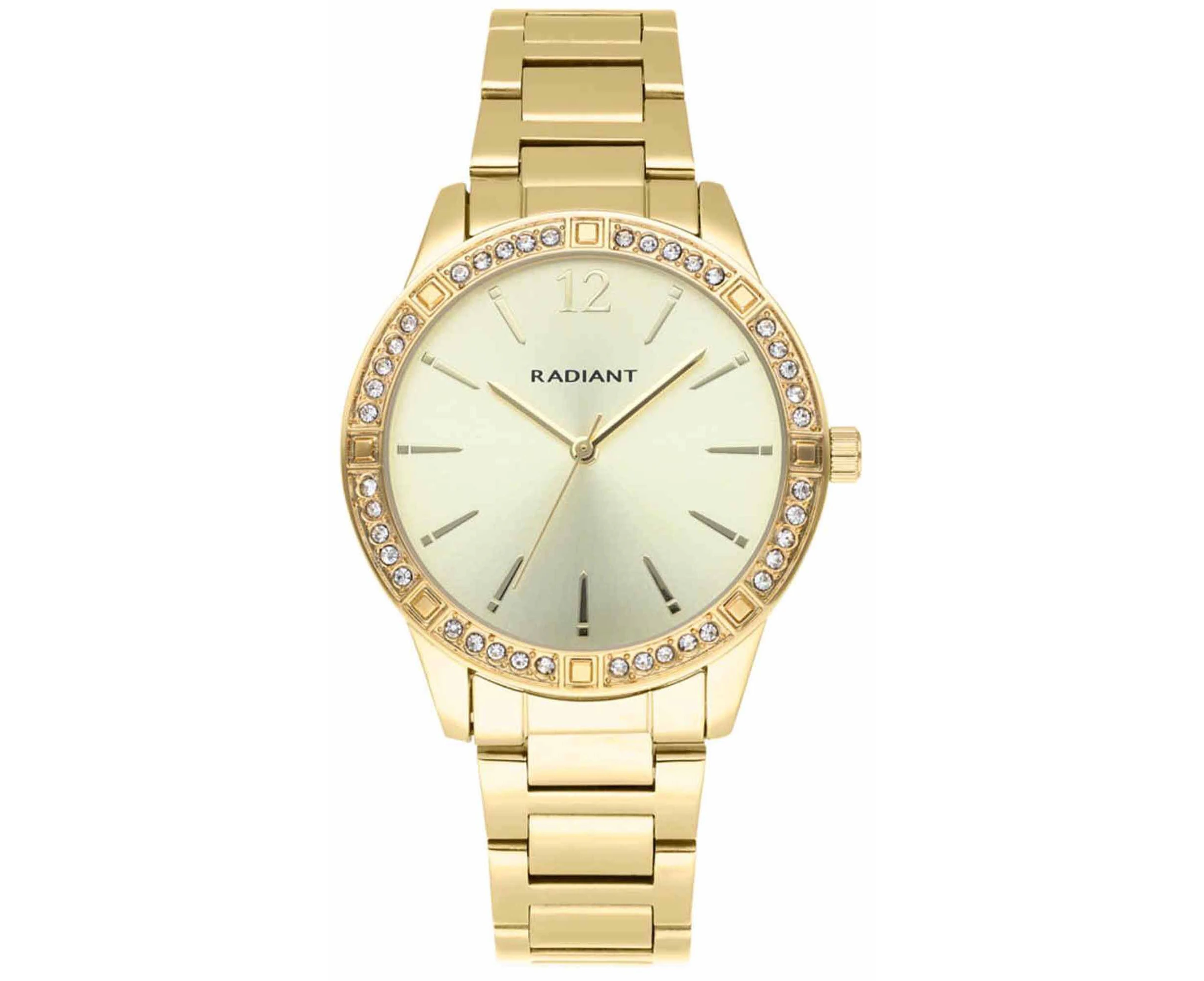 Radiant shinny pastels Women Analog Quartz Watch with Stainless Steel bracelet Gold