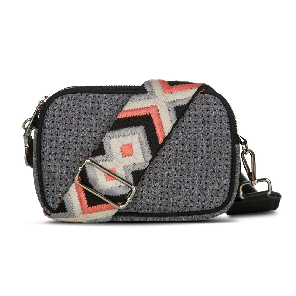 Double Zip Neoprene Cross Body Safari - Grey