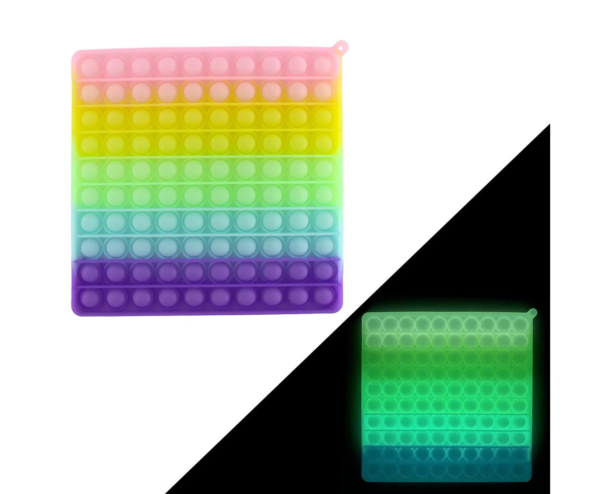 Pop it  Jumbo Size Glow In The Dark Square Push Bubble Fidget Sensory Toy Game