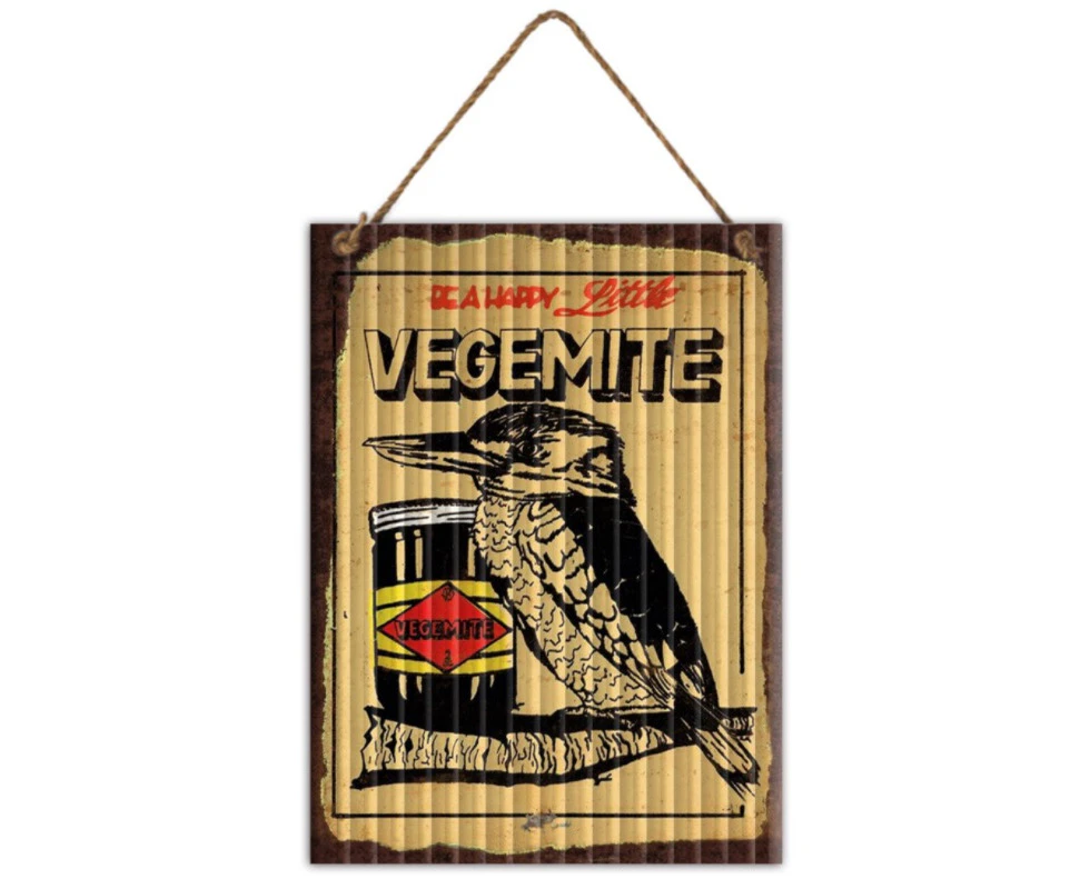 Be a Happy Little Vegemite Sign with Kookaburra 30x40cm