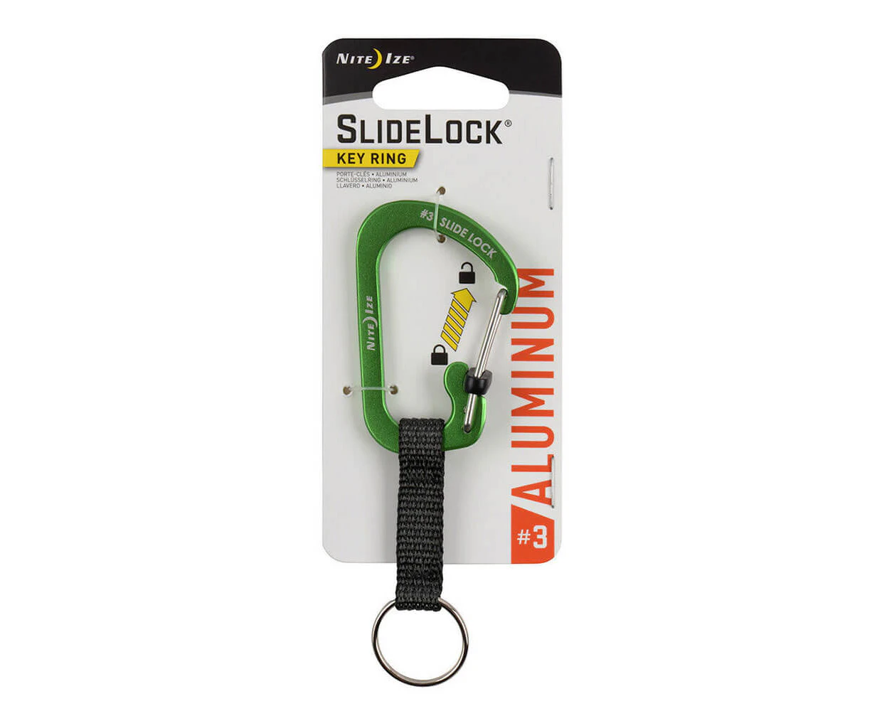 Nite Ize SlideLock KeyRing Aluminum - Lime