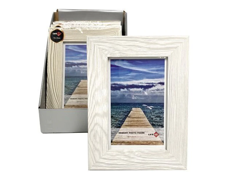 12 x WOODEN PICTURE FRAME WITH REAL GLASS 10x15cm Natural Pine Wood Photo Frames  with Easel Back & Hanging Hook for Wall & Table Top Display