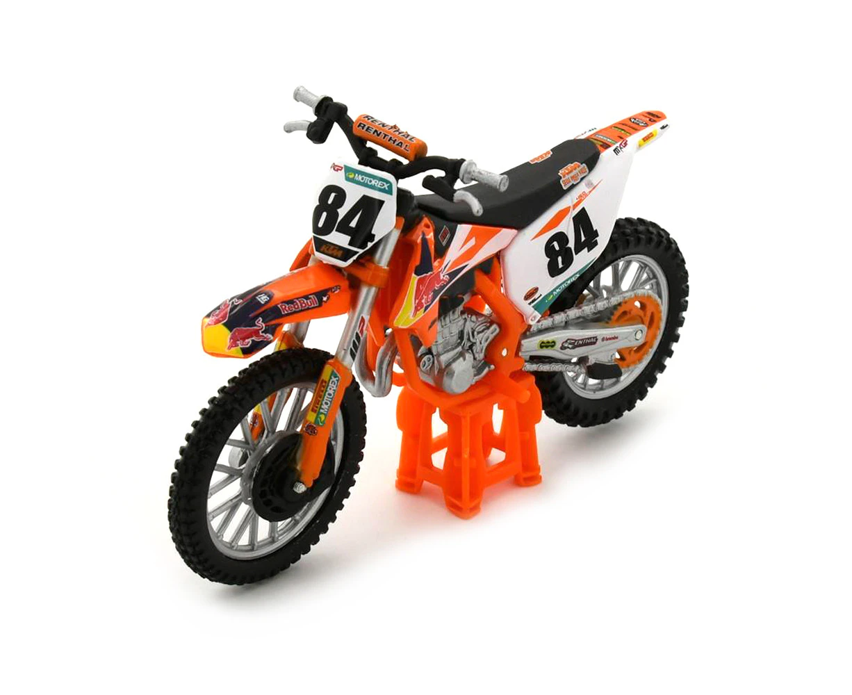 Bburago Licensed 1:18 Scale KTM 450 SX F Factory Edition Herling 2018 Diecast Model Black Red