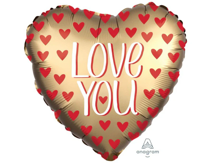 Jumbo Satin Love You Gold Foil Balloon