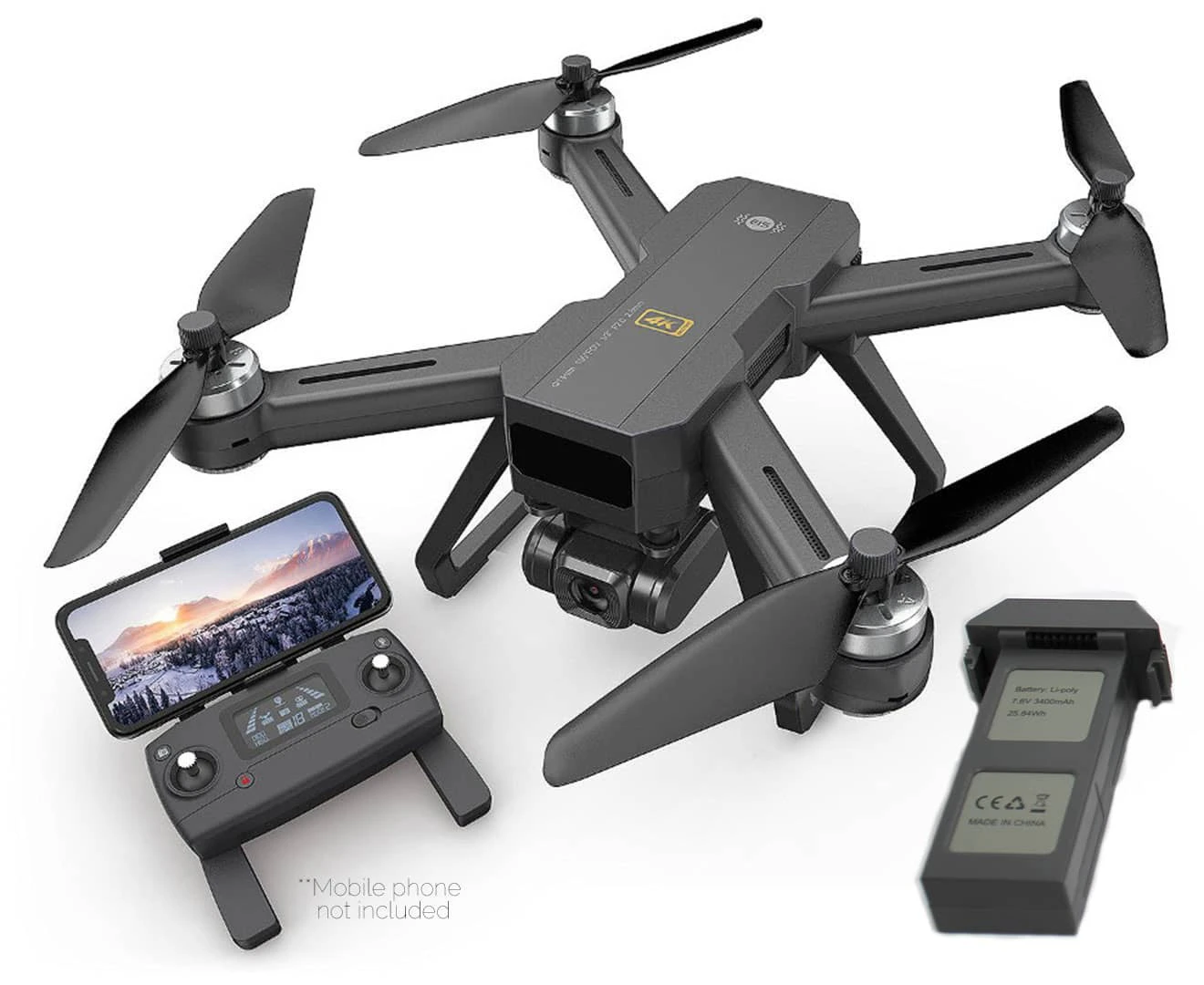 MJX Bugs 20 4K EIS Camera FHD GPS RC Drone 5G WiFi Quadcopter Brushless Motor B20 Tripod Mode 2x Batteries Elinz