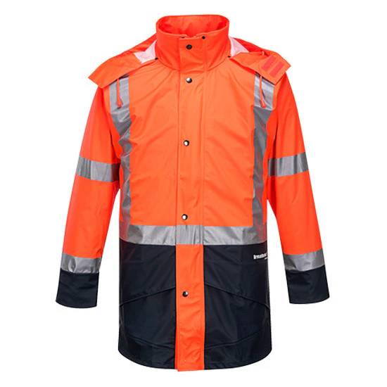 Huski Huski Premium Waterproof Farmers Hi-Vis Jacket / Welded Seams Men's - Orange-navy