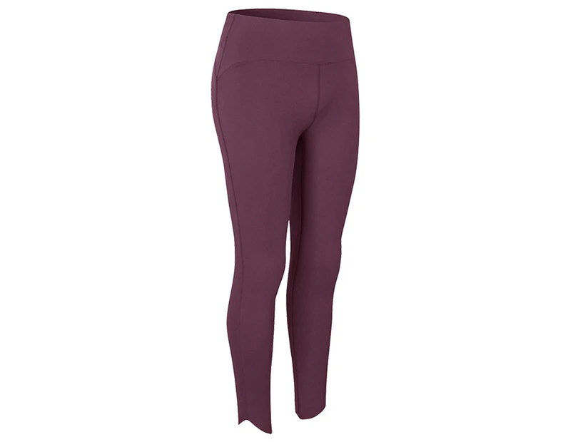 Adore Women Yoga Pants High Waist Hip Lifting Leggings Quick Sports Quick Drying Tight Pants 02328-Red Brown