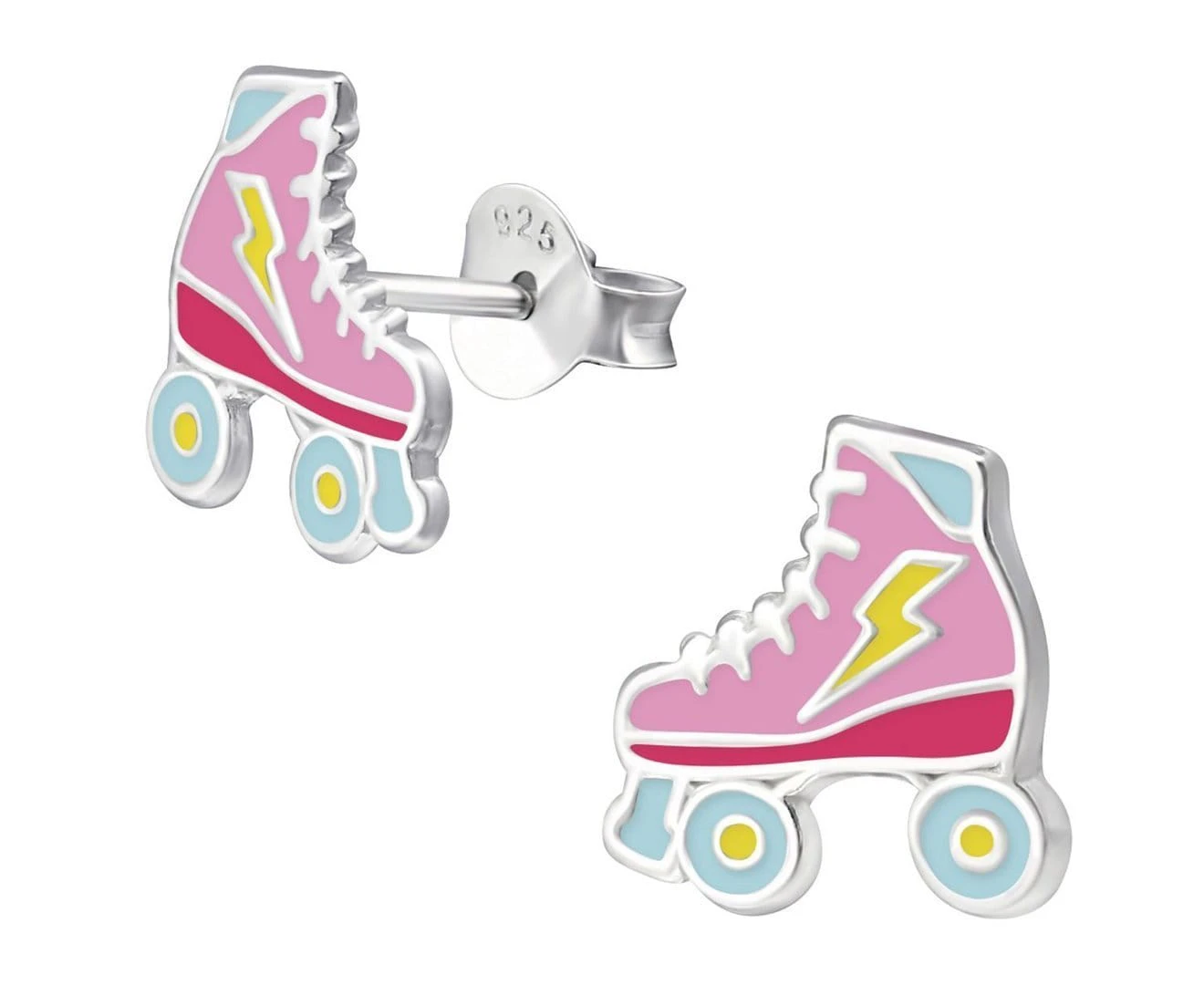 Children's  Silver Roller Skate Stud Earrings