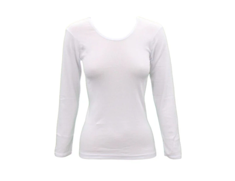 FIL Women's Cotton Long Sleeve Thermal Top Underwear - Women's Top - White