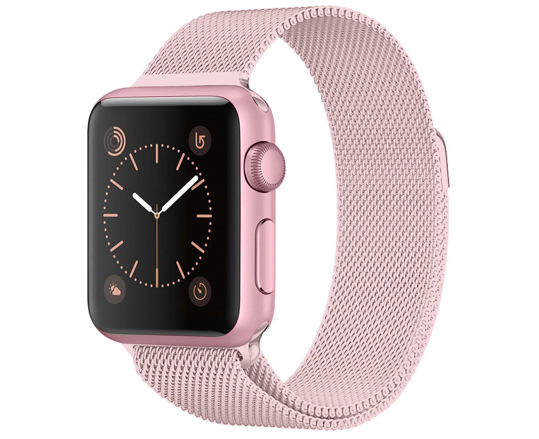 WIWU Watch Band Stainless Steel Strip Loop 42mm 38mm Watchband For iWatch 44mm 40mm 4/3/2/1 - Pink