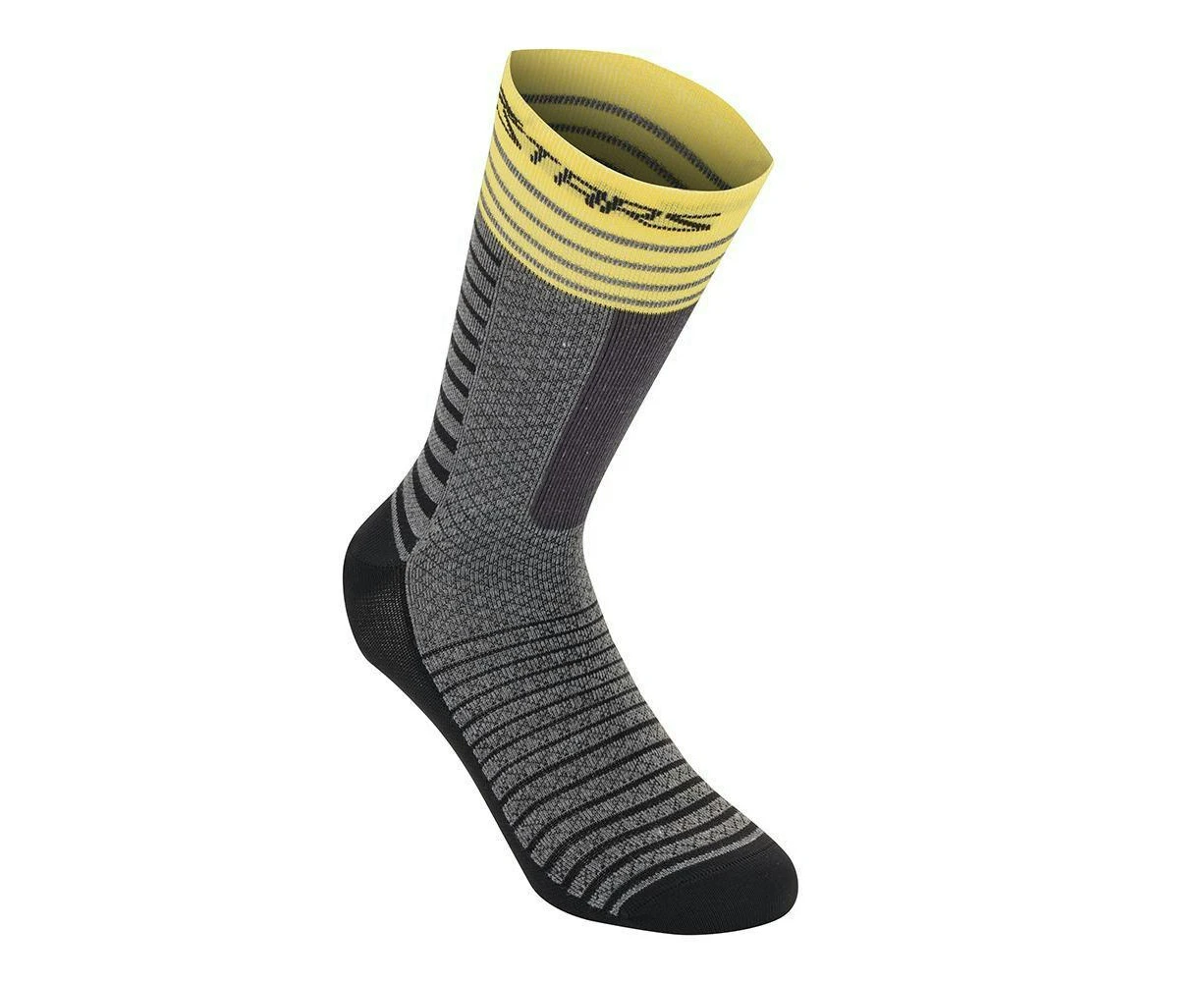 Alpinestars Unisex Drop Socks - Grey/Yellow