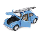 Diecast Car Model - Volkswagen Beetle with Surfboard - Blue