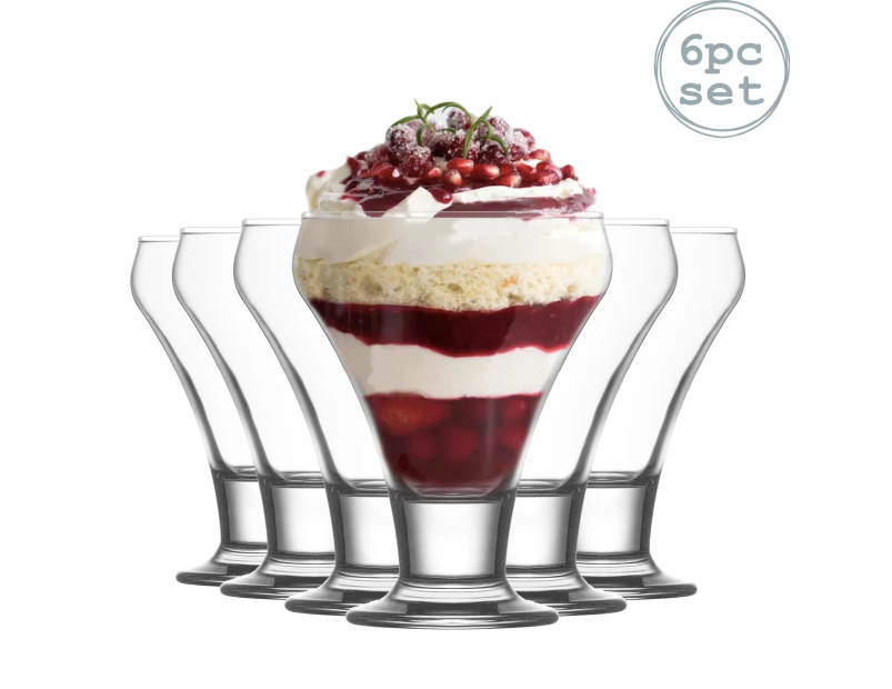 LAV Frosty Glass Ice Cream Dessert Bowl - 305ml - Pack of 6 Serving Bowls Ice Cream Cups