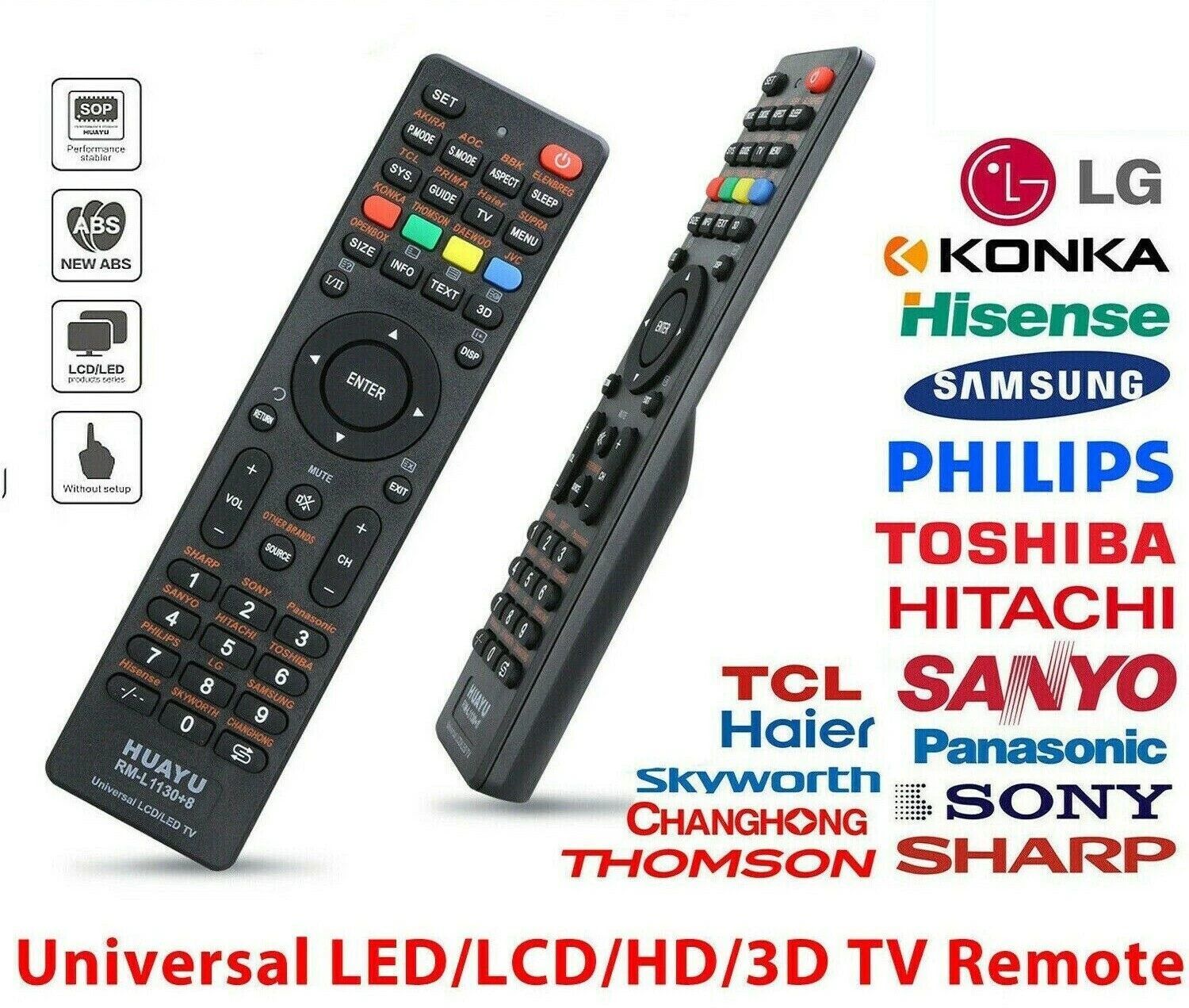 Universal Remote Control 3D TV LCD LED Sony Samsung Panasonic LG Soniq Haier