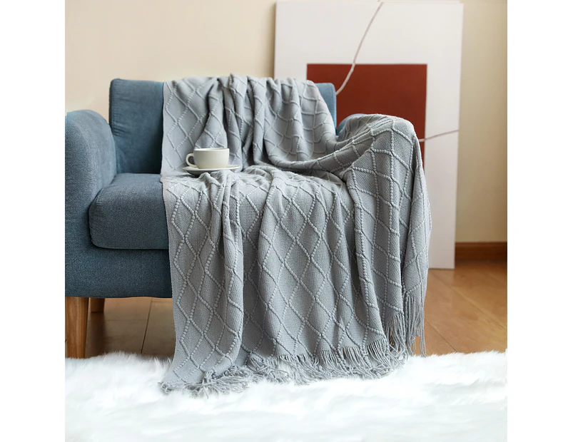 130x200cm Cozy Decorative Knit Woven  Woven Throw Blanket