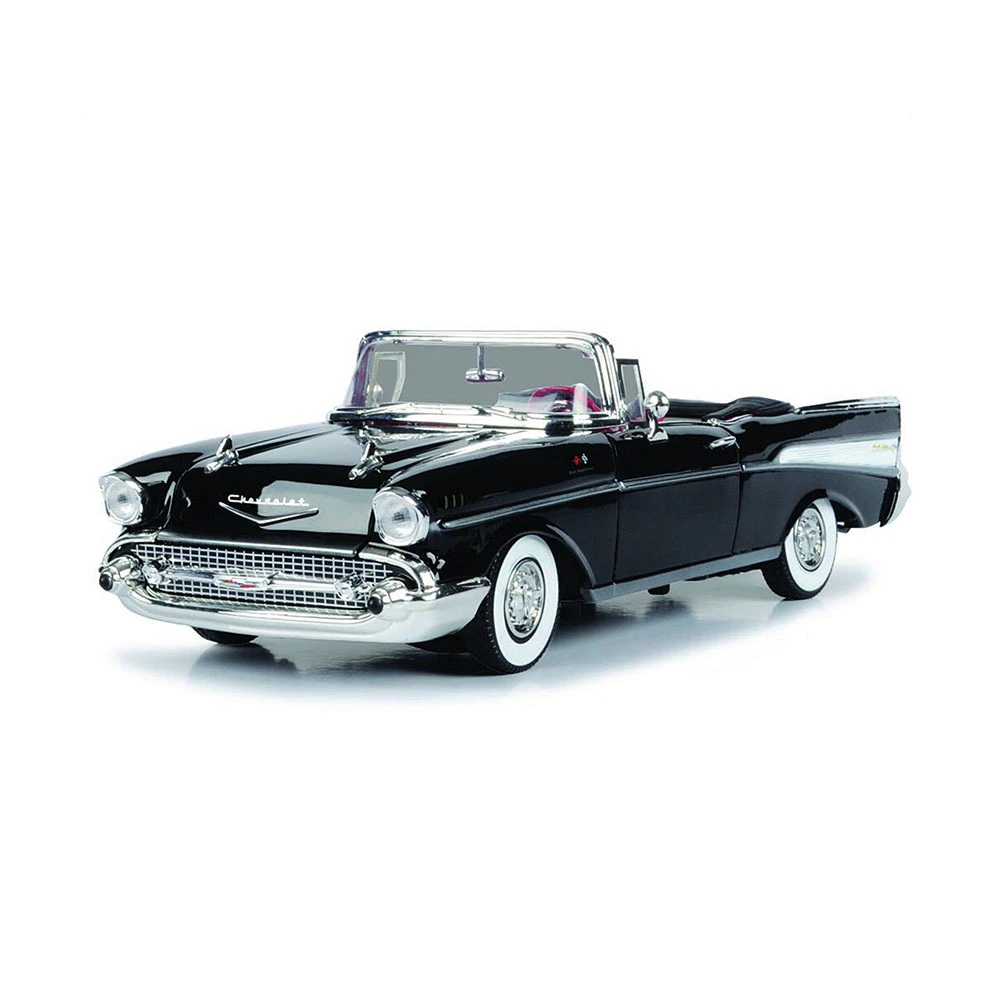 Motor Max Licensed 1:18 Scale Chevy Bel Air Convertible 1957 Diecast Model Car Black